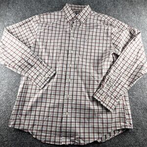 Southern Shirt Mens Large Plaid Button Down Long Sleeve Stretch Cotton Blend Red